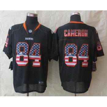 Nike Cleveland Browns #84 Jordan Cameron 2014 USA Flag Fashion Black Elite Jersey