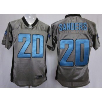 Nike Detroit Lions #20 Barry Sanders Gray Shadow Elite Jersey