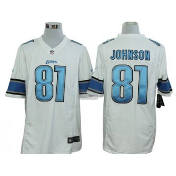 Nike Detroit Lions #81 Calvin Johnson White Limited Jersey