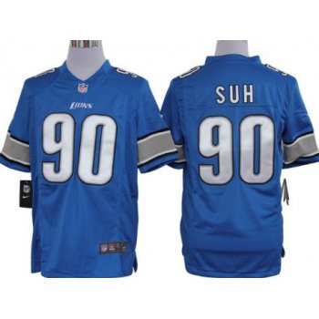 Nike Detroit Lions #90 Ndamukong Suh Light Blue Limited Jersey