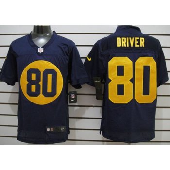 Nike Green Bay Packers #80 Donald Driver Navy Blue Elite Jersey