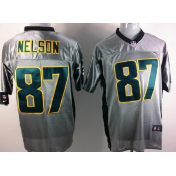 Nike Green Bay Packers #87 Jordy Nelson Gray Shadow Elite Jersey