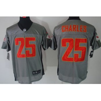 Nike Kansas City Chiefs #25 Jamaal Charles Gray Shadow Elite Jersey