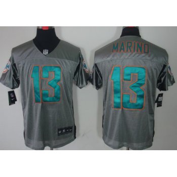 Nike Miami Dolphins #13 Dan Marino Gray Shadow Elite Jersey