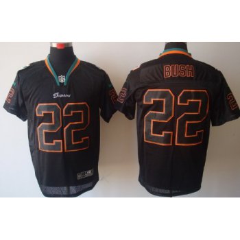 Nike Miami Dolphins #22 Reggie Bush Lights Out Black Elite Jersey