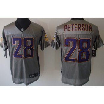 Nike Minnesota Vikings #28 Adrian Peterson Gray Shadow Elite Jersey