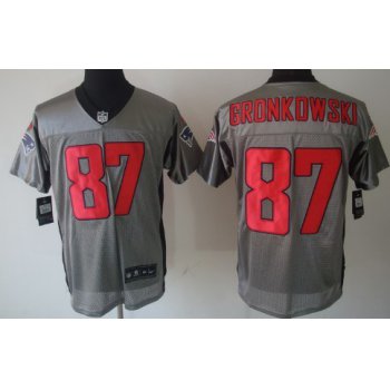 Nike New England Patriots #87 Rob Gronkowski Gray Shadow Elite Jersey