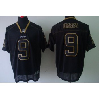 Nike New Orleans Saints #9 Drew Brees Lights Out Black Elite Jersey