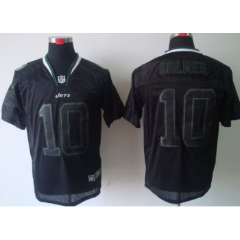 Nike New York Jets #10 Santonio Holmes Lights Out Black Elite Jersey