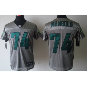 Nike New York Jets #74 Nick Mangold Gray Shadow Elite Jersey