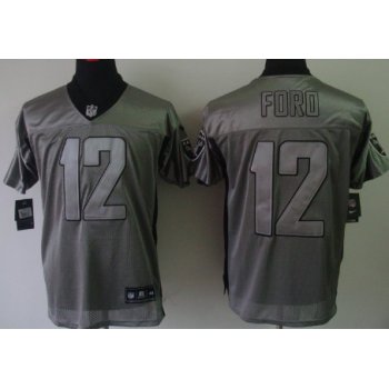 Nike Oakland Raiders #12 Jacoby Ford Gray Shadow Elite Jersey