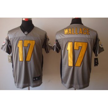 Nike Pittsburgh Steelers #17 Mike Wallace Gray Shadow Elite Jersey