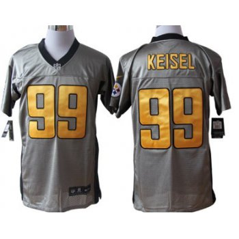 Nike Pittsburgh Steelers #99 Brett Keisel Gray Shadow Elite Jersey