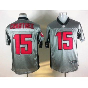 Nike San Francisco 49ers #15 Michael Crabtree Gray Shadow Elite Jersey