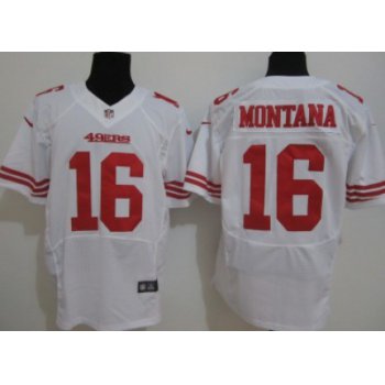 Nike San Francisco 49ers #16 Joe Montana White Elite Jersey