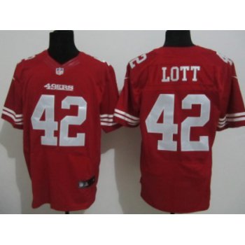 Nike San Francisco 49ers #42 Ronnie Lott Red Elite Jersey