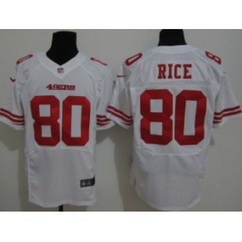 Nike San Francisco 49ers #80 Jerry Rice White Elite Jersey