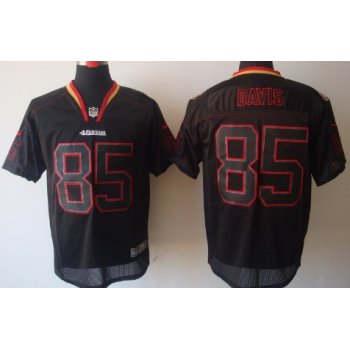 Nike San Francisco 49ers #85 Vernon Davis Lights Out Black Elite Jersey