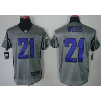 Nike Baltimore Ravens #21 Lardarius Webb Gray Shadow Elite Jersey