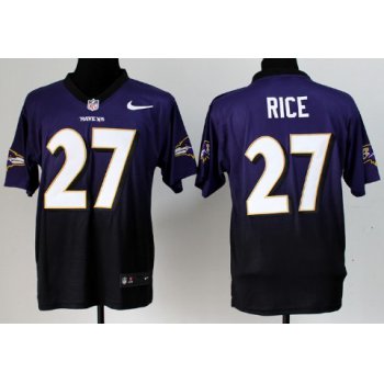 Nike Baltimore Ravens #27 Ray Rice Purple/Black Fadeaway Elite Jersey