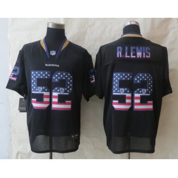 Nike Baltimore Ravens #52 Ray Lewis 2014 USA Flag Fashion Black Elite Jersey