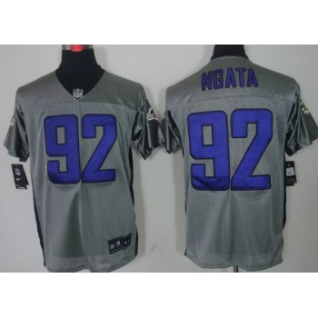 Nike Baltimore Ravens #92 Haloti Ngata Gray Shadow Elite Jersey