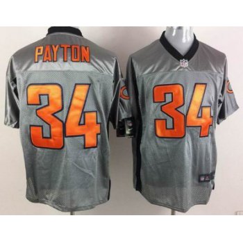 Nike Chicago Bears #34 Walter Payton Gray Shadow Elite Jersey