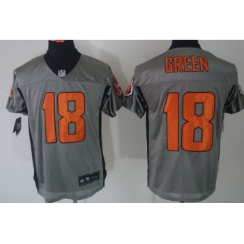 Nike Cincinnati Bengals #18 A.J. Green Gray Shadow Elite Jersey