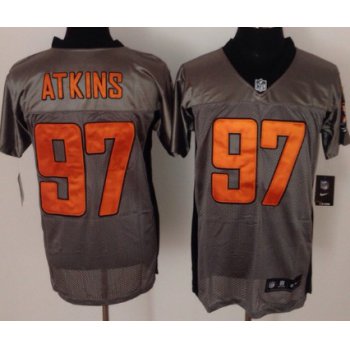 Nike Cincinnati Bengals #97 Geno Atkins Gray Shadow Elite Jersey