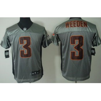 Nike Cleveland Browns #3 Brandon Weeden Gray Shadow Elite Jersey