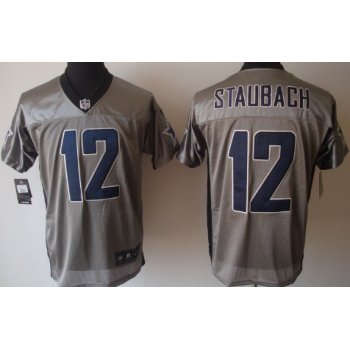 Nike Dallas Cowboys #12 Roger Staubach Gray Shadow Elite Jersey