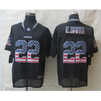 Nike Dallas Cowboys #22 Emmitt Smith 2014 USA Flag Fashion Black Elite Jersey