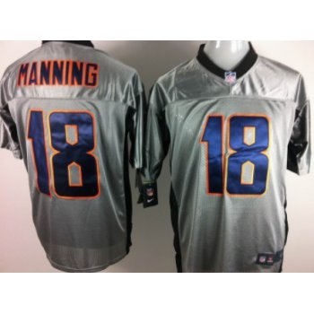 Nike Denver Broncos #18 Peyton Manning Gray Shadow Elite Jersey