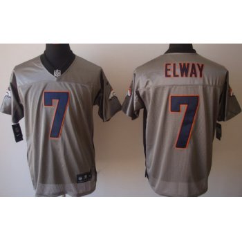 Nike Denver Broncos #7 John Elway Gray Shadow Elite Jersey