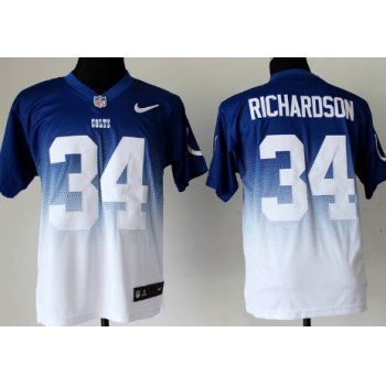 Nike Indianapolis Colts #34 Trent Richardson Blue/White Fadeaway Elite Jersey