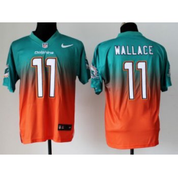 Nike Miami Dolphins #11 Mike Wallace Green/Orange Fadeaway Elite Jersey