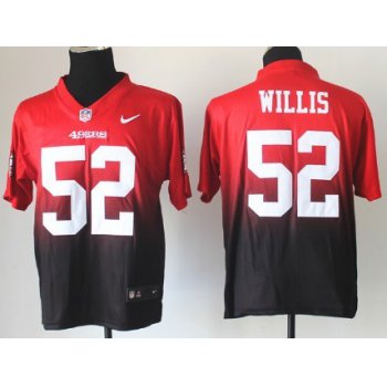 Nike San Francisco 49ers #52 Patrick Willis Red/Black Fadeaway Elite Jersey