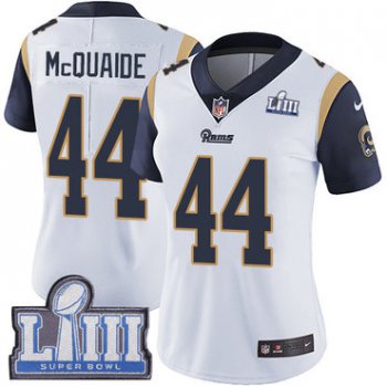 #44 Limited Jacob McQuaide White Nike NFL Road Women's Jersey Los Angeles Rams Vapor Untouchable Super Bowl LIII Bound