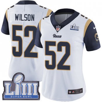 #52 Limited Ramik Wilson White Nike NFL Road Women's Jersey Los Angeles Rams Vapor Untouchable Super Bowl LIII Bound