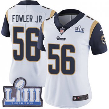 #56 Limited Dante Fowler Jr White Nike NFL Road Women's Jersey Los Angeles Rams Vapor Untouchable Super Bowl LIII Bound