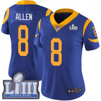 #8 Limited Brandon Allen Royal Blue Nike NFL Alternate Women's Jersey Los Angeles Rams Vapor Untouchable Super Bowl LIII Bound