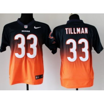 Nike Chicago Bears #33 Charles Tillman Blue/Orange Fadeaway Elite Jersey