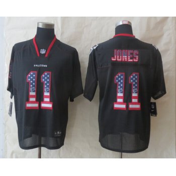 Nike Atlanta Falcons #11 Julio Jones 2014 USA Flag Fashion Black Elite Jersey