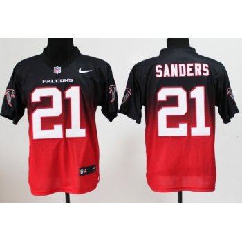 Nike Atlanta Falcons #21 Deion Sanders Black/Red Fadeaway Elite Jersey