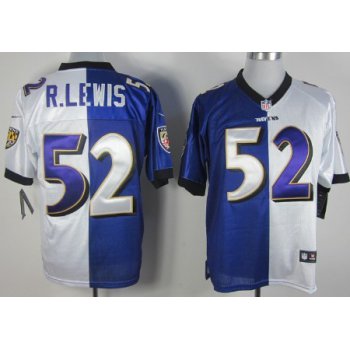 Nike Baltimore Ravens #52 Ray Lewis Purple/White Two Tone Elite Jersey