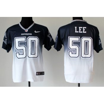 Nike Dallas Cowboys #50 Sean Lee Blue/White Fadeaway Elite Jersey