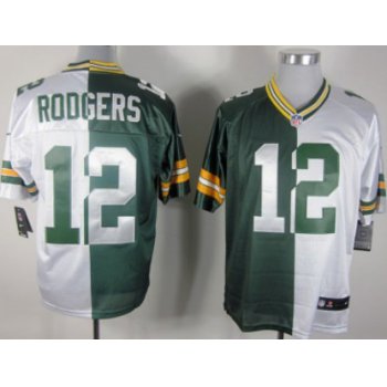 Nike Green Bay Packers #12 Aaron Rodgers Green/White Two Tone Elite Jersey