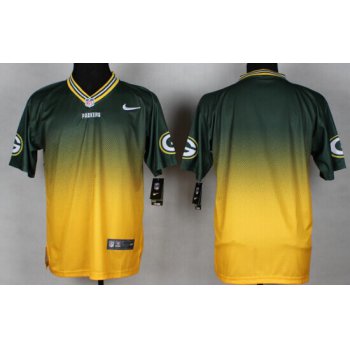 Nike Green Bay Packers Blank Green/Yellow Fadeaway Elite Jersey