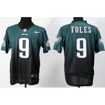 Nike Philadelphia Eagles #9 Nick Foles Dark Green/Black Fadeaway Elite Jersey