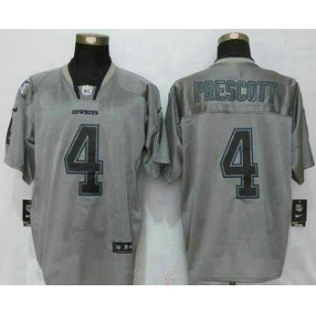 Men's Dallas Cowboys #4 Dak Prescott Lights Out Gray NFL Nike Elite Jersey